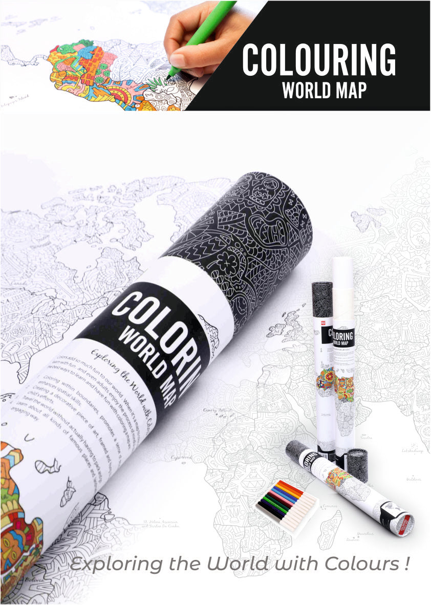 Coloring Poster- World Map – Unik-play
