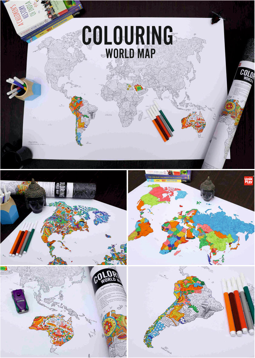 Coloring Poster- World Map – Unik-play